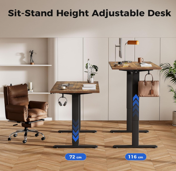 A451 Rudas reguliuojamo aukščio stalas ( juodos kojos ) 100x60