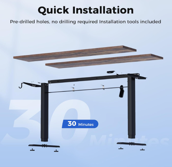 A451 Rudas reguliuojamo aukščio stalas ( juodos kojos ) 100x60