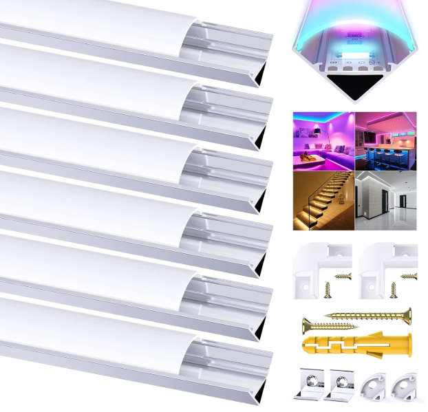 A511 V formos aliuminio LED profilių rinkinys 6 vnt. 100 cm