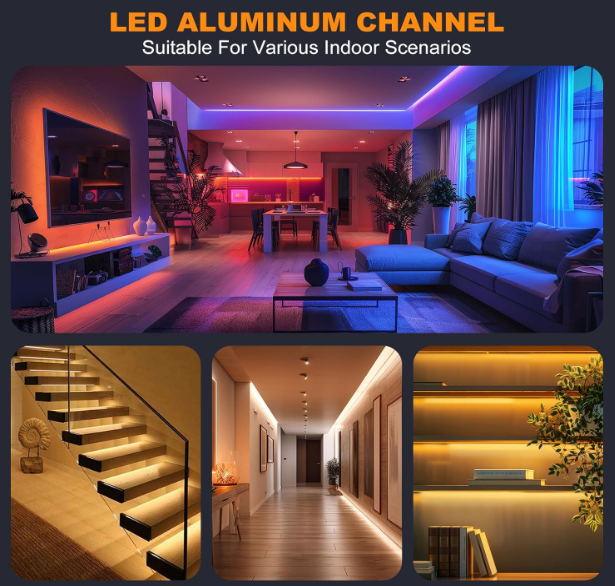 A511 V formos aliuminio LED profilių rinkinys 6 vnt. 100 cm