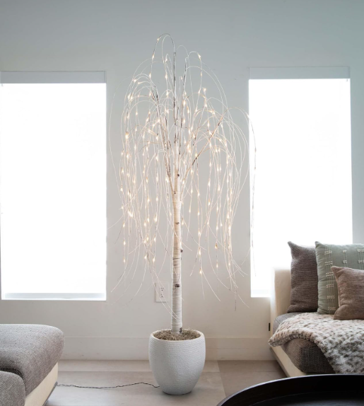 A513 Dirbtinis verkiantis gluosnis su LED šviesomis, 183 cm