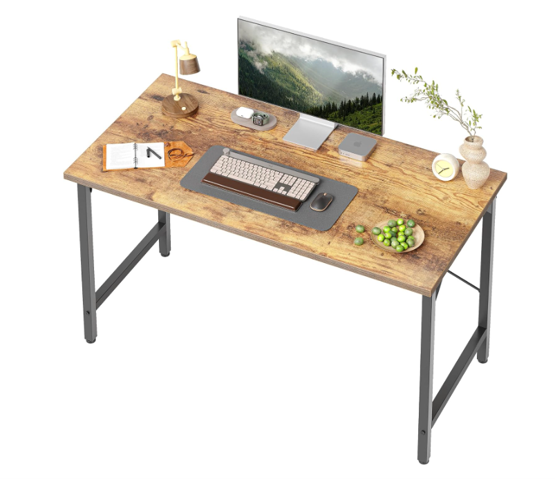 A575 Rudas minimalistinis darbo stalas su plieniniu rėmu 100 x 48 cm