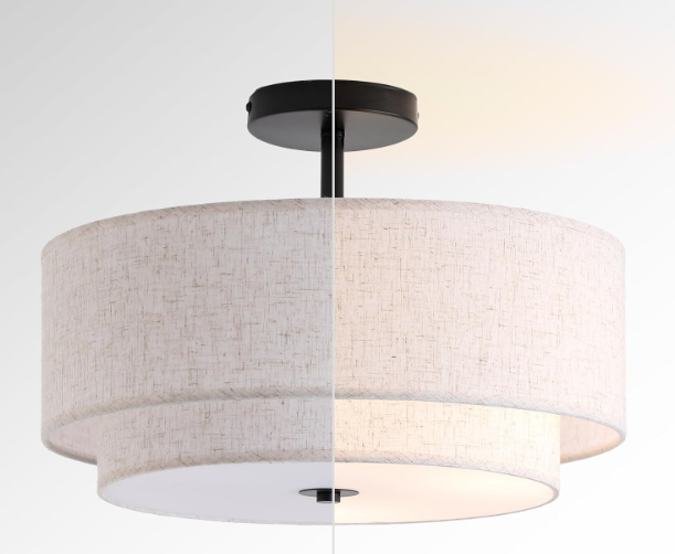 A610 Modernus lubinis šviestuvas su audinio gaubtu