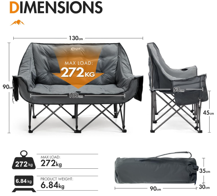 A664 Kempingo sofa dvivietė