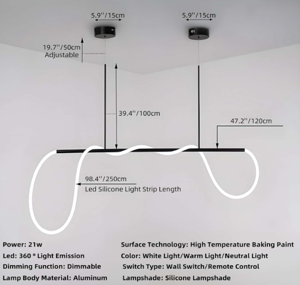 A665 LED šviestuvas lubinis 120 cm