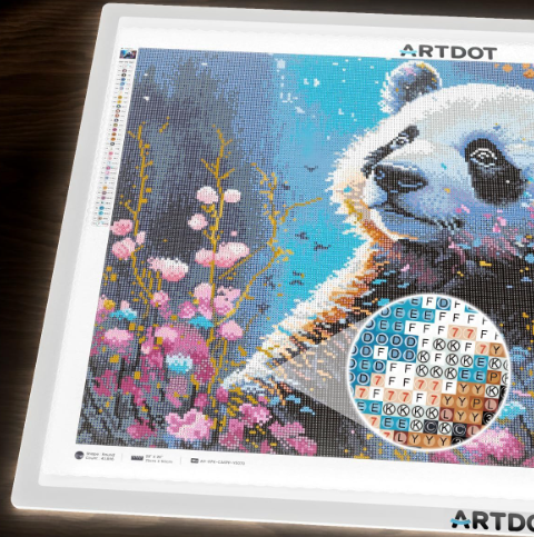 A810 ARTDOT LED šviesos planšetė deimantinei tapybai, reguliuojamas ryškumas, A1 formatas