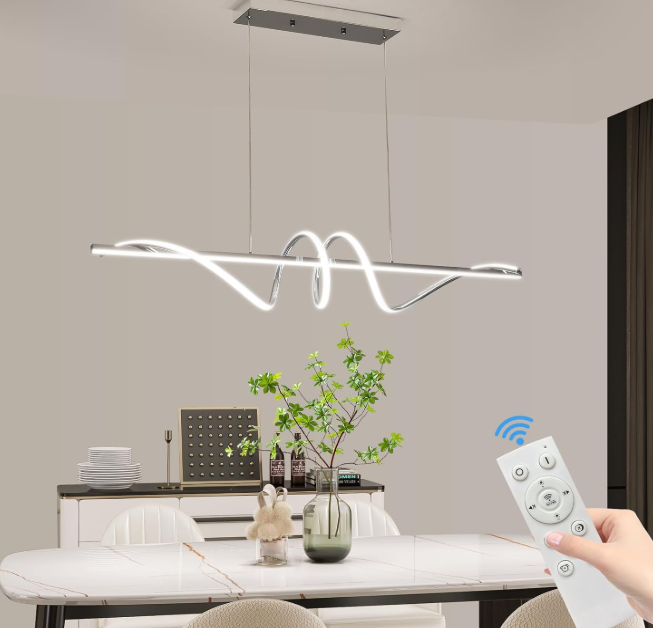 A851 Spiralinis LED pakabinamas šviestuvas Mikeru, 120 cm, chromo spalvos