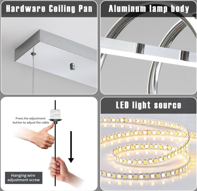 A851 Spiralinis LED pakabinamas šviestuvas Mikeru, 120 cm, chromo spalvos