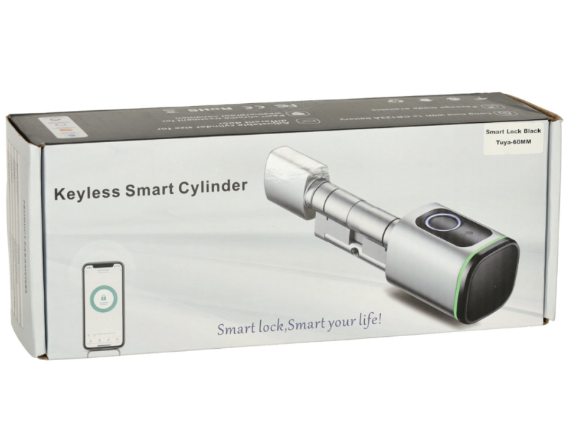 A879 Juoda išmanioji durų spyna su pirštų atspaudu ir Bluetooth, cilindras 60-90 mm