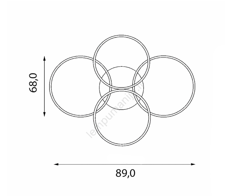 A885 Keturių dalių LED lubų šviestuvas BRILAGI ORBITS, 52W, 3000-6000K, su nuotoliniu valdymu