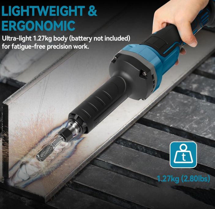 A887 Belaidis tiesinis šlifuoklis, suderinamas su Makita 18V, 24000RPM, luolety