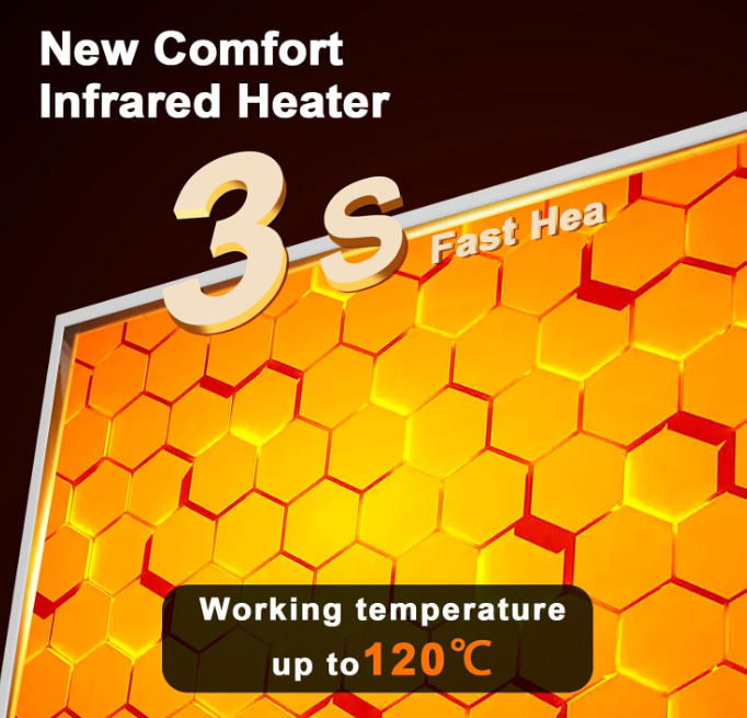 A907 infraraudonųjų spindulių šildymo panelė su grafeno technologija, 120 °C, IP54 800w 120x60x2