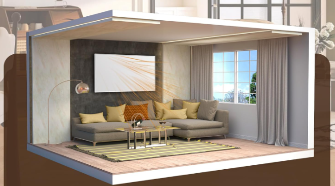A907 infraraudonųjų spindulių šildymo panelė su grafeno technologija, 120 °C, IP54 800w 120x60x2