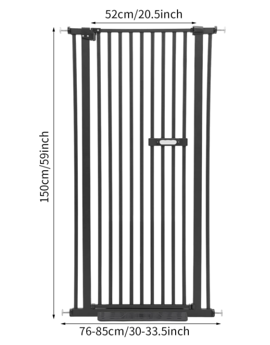 A922 Išplečiami apsauginiai varteliai gyvūnams be gręžimo, aukštis 150 cm, plotis nuo 76 cm