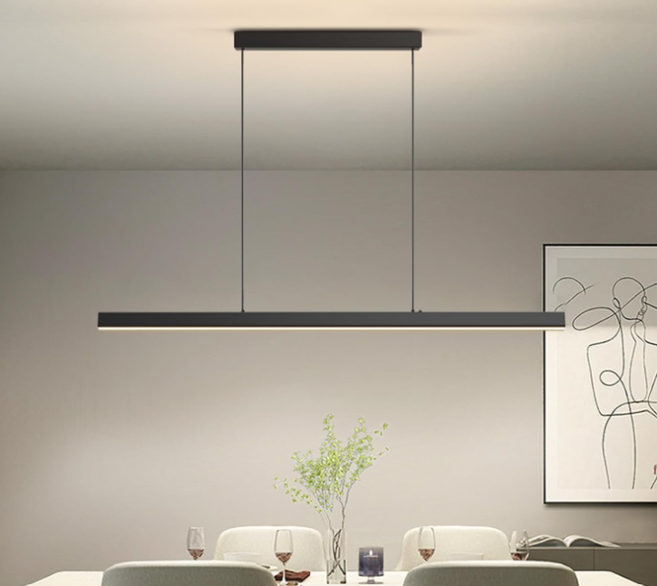 A936 Linijinis LED pakabinamas šviestuvas, 100 cm, juodas, reguliuojama spalvos temperatūra