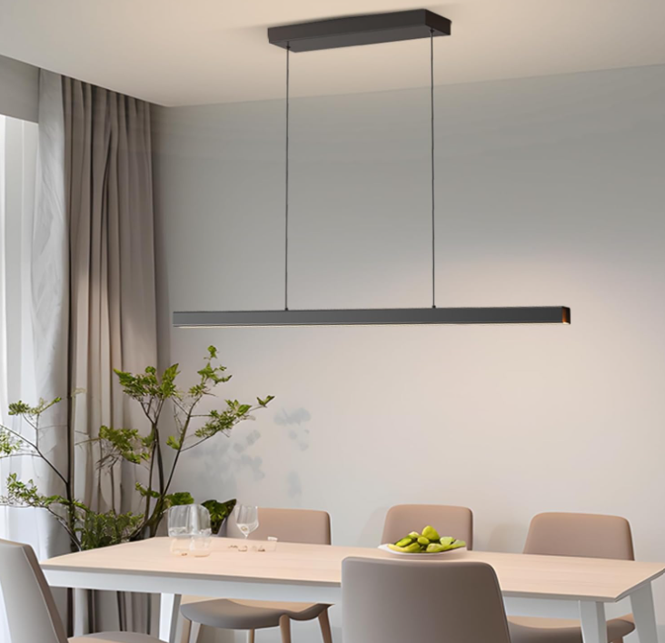 A936 Linijinis LED pakabinamas šviestuvas, 100 cm, juodas, reguliuojama spalvos temperatūra