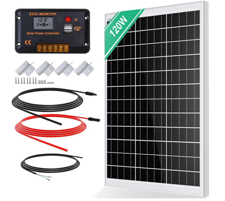 A947 ECO-WORTHY 120 W monokristalinė saulės baterija, 12 V
