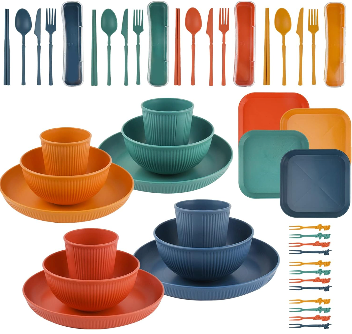 Practical and stylish tableware set for 4 people