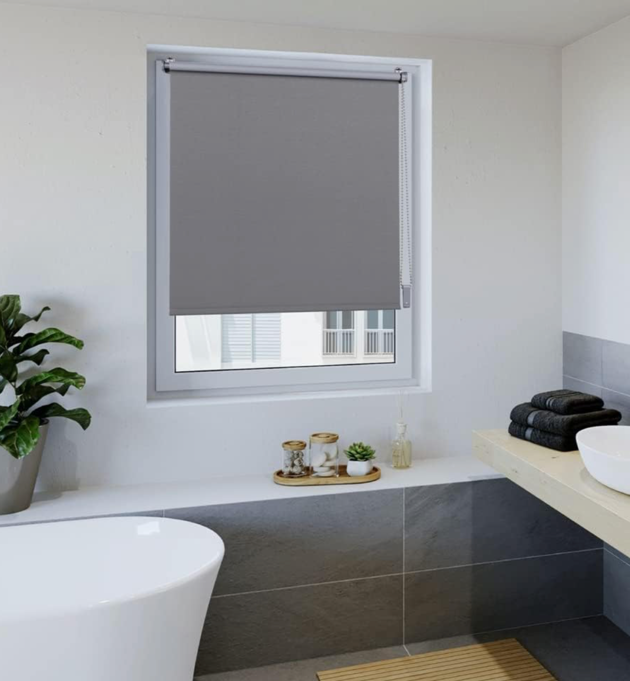 OBdeco Roletai tamsiai pilkos spalvos