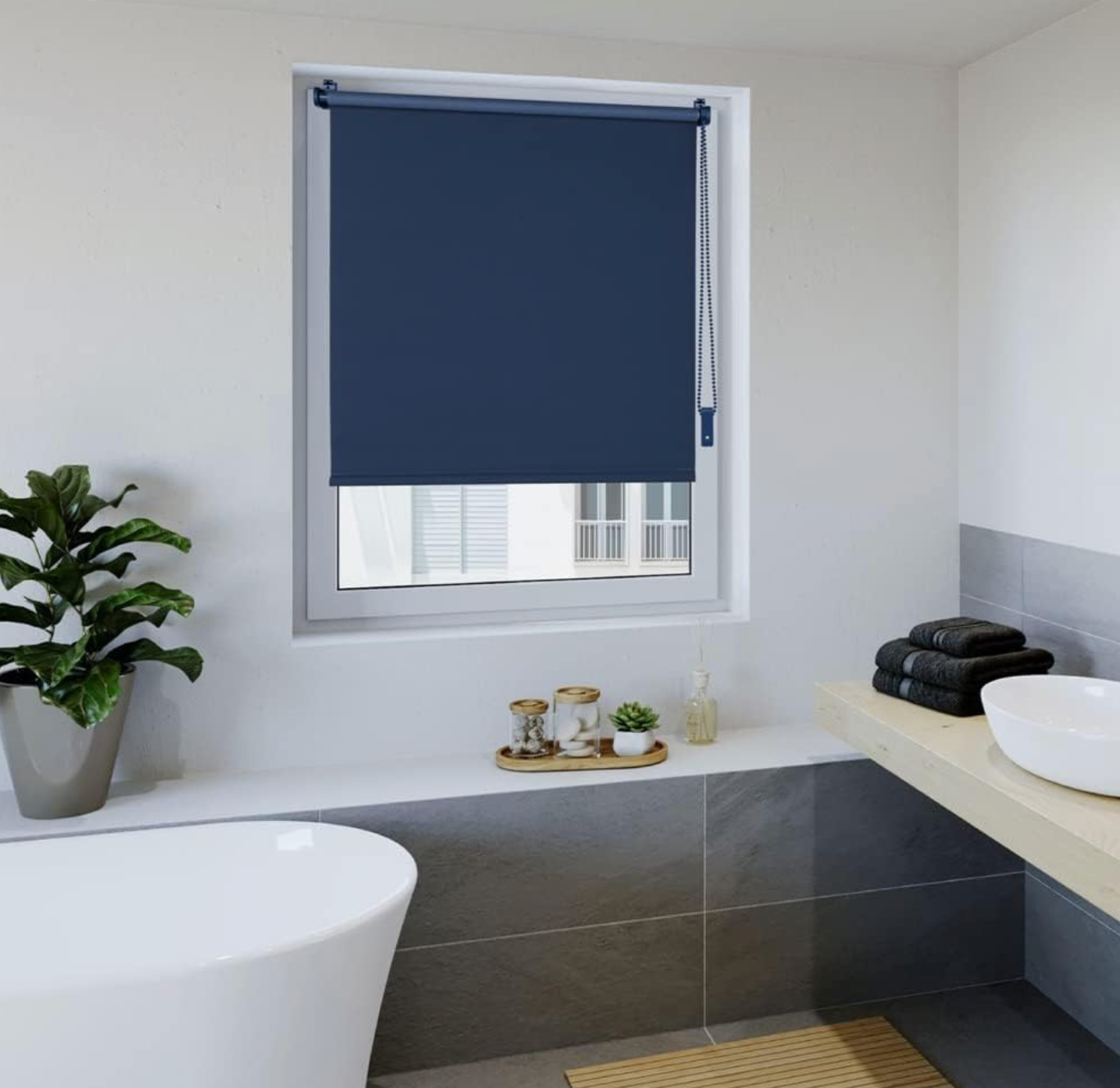 OBdeco Roletai tamsiai mėlynos spalvos