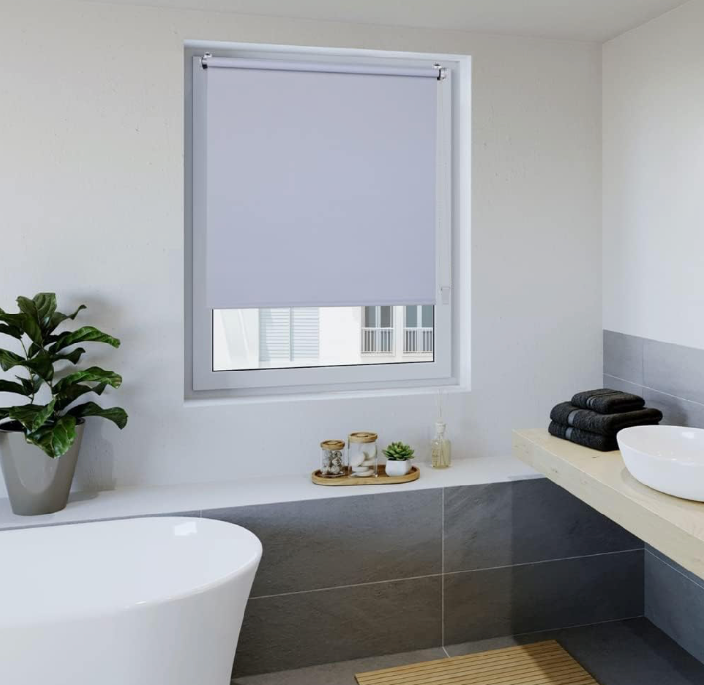 OBdeco Roletai šviesiai pilkos spalvos