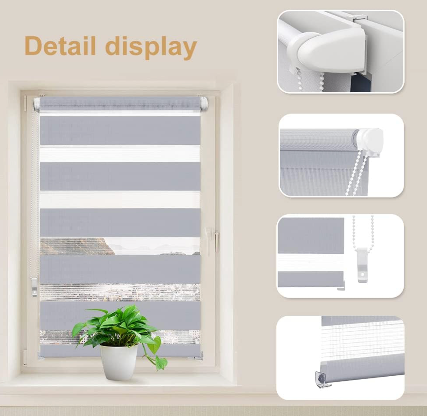 OBdeco Roletai šviesiai pilkos spalvos