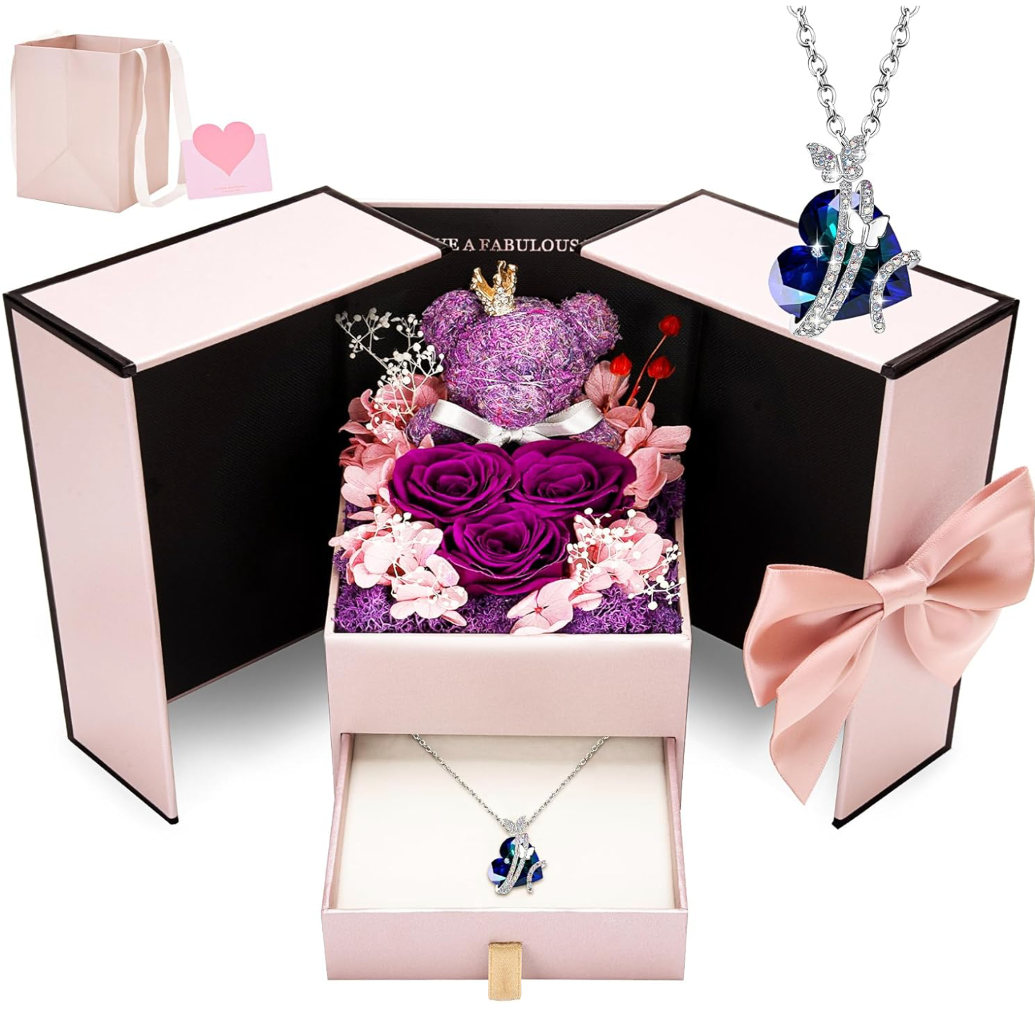 Gift box "Eternal Love: Teddy Bear and Rose"