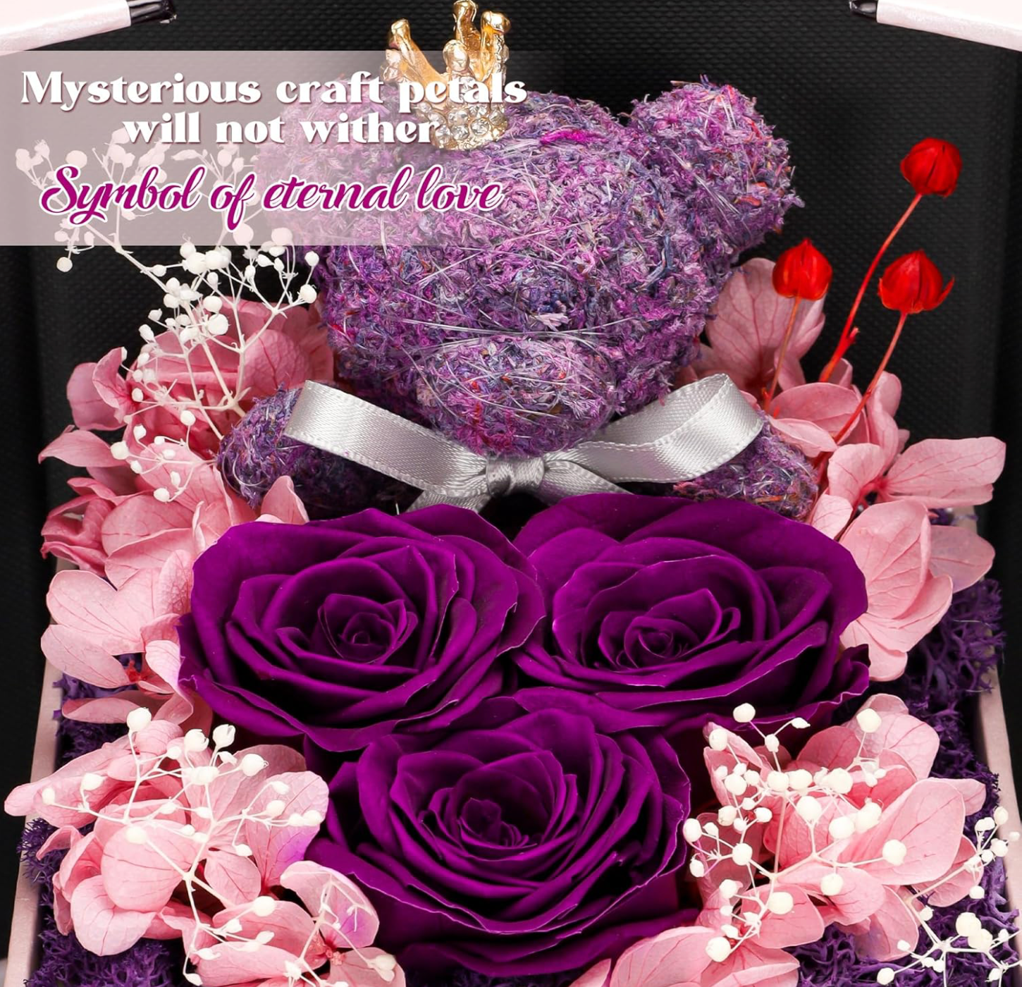 Gift box "Eternal Love: Teddy Bear and Rose"