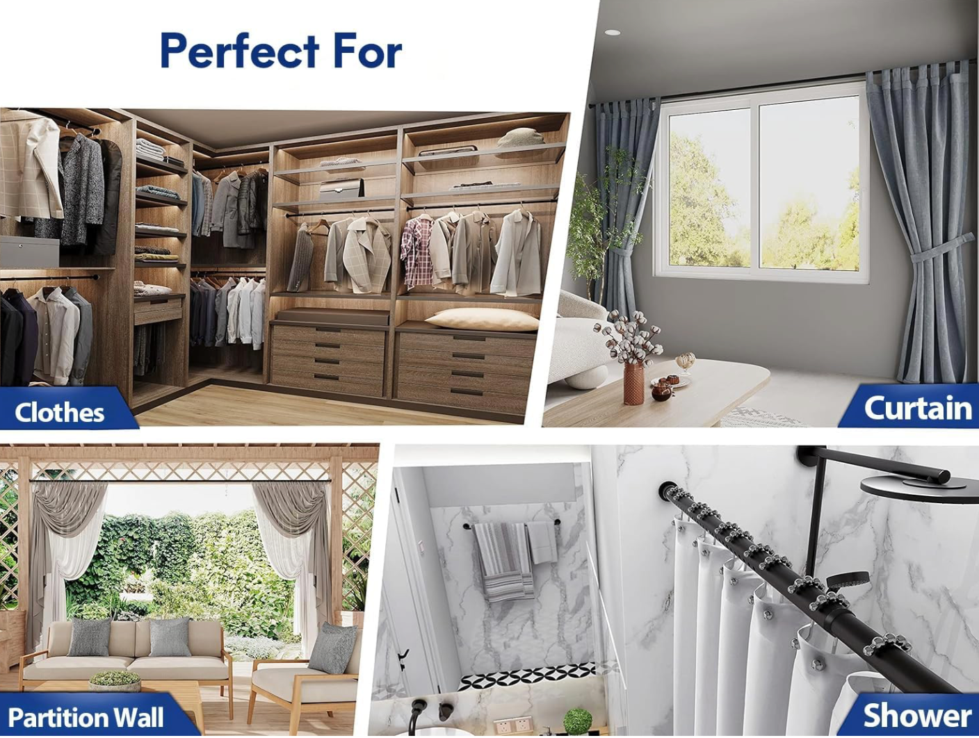 MEISENBERG Telescopic cornice 210-260cm