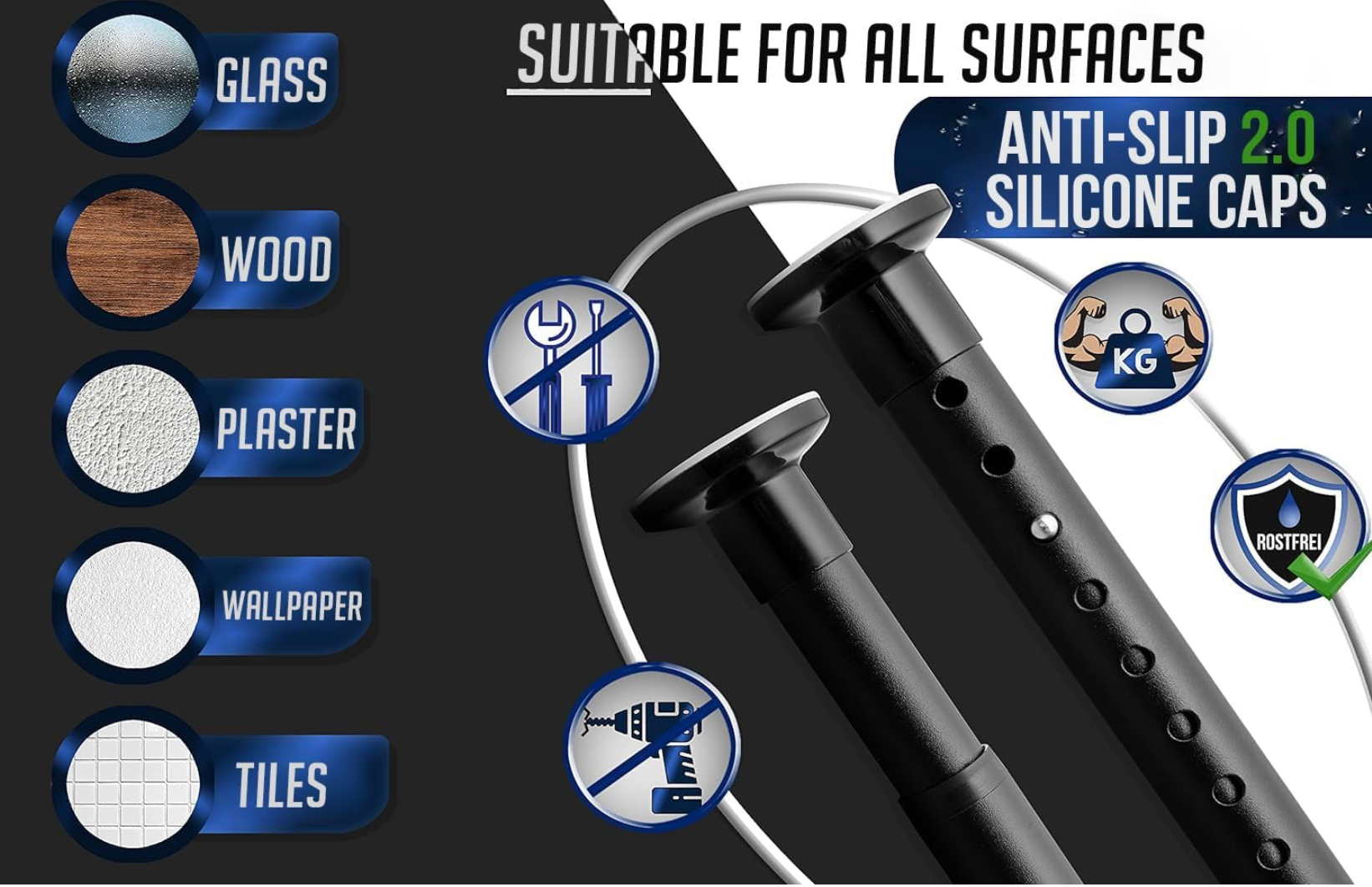 MEISENBERG Telescopic cornice 210-260cm