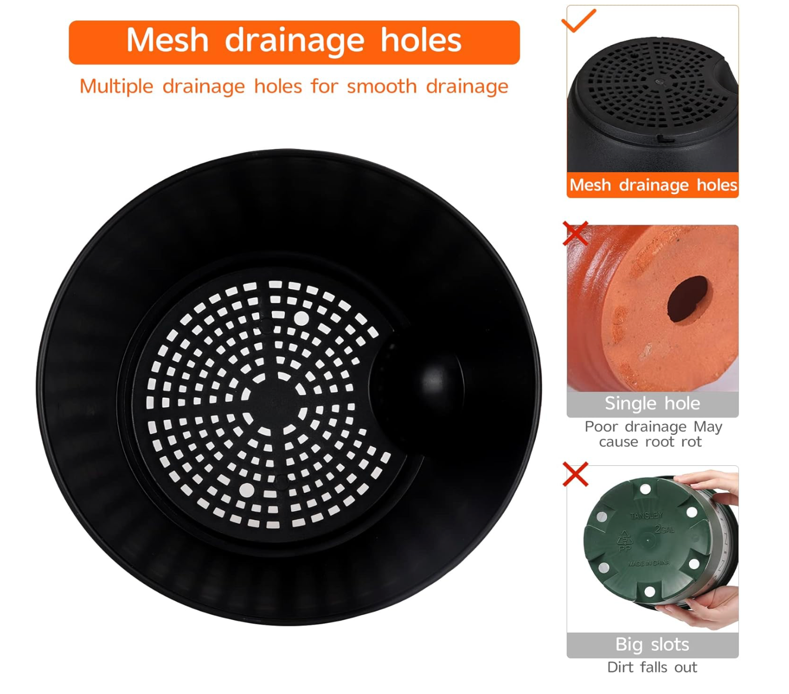 Black planter set 7pcs