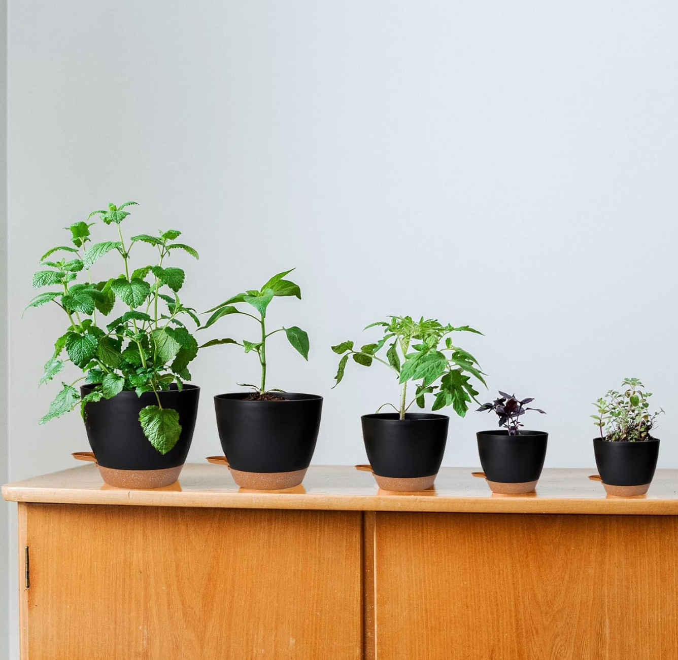 Black planter set 7pcs