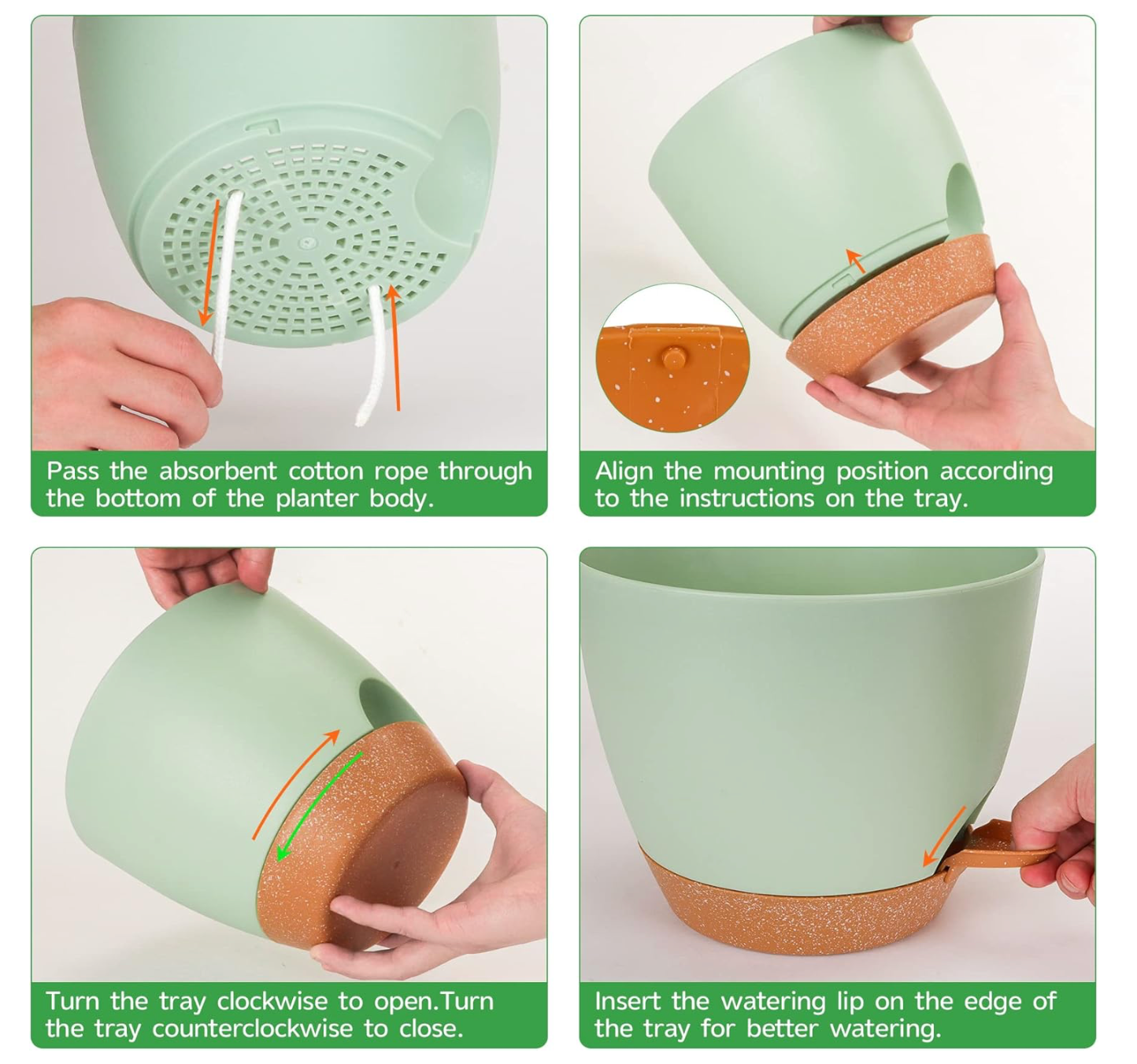 Greenish flowerpot set 7pcs