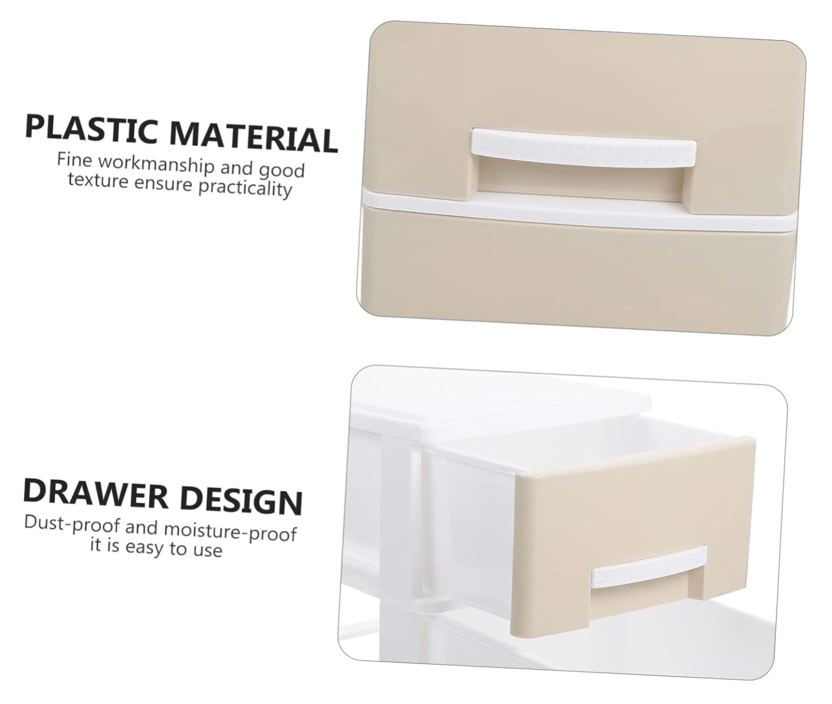 Plastikinė kreminė dėžutė su stalčiais