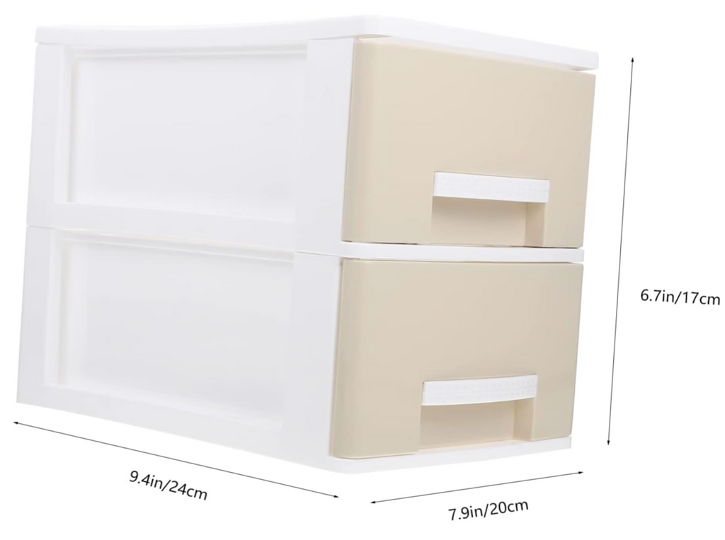 Plastikinė kreminė dėžutė su stalčiais