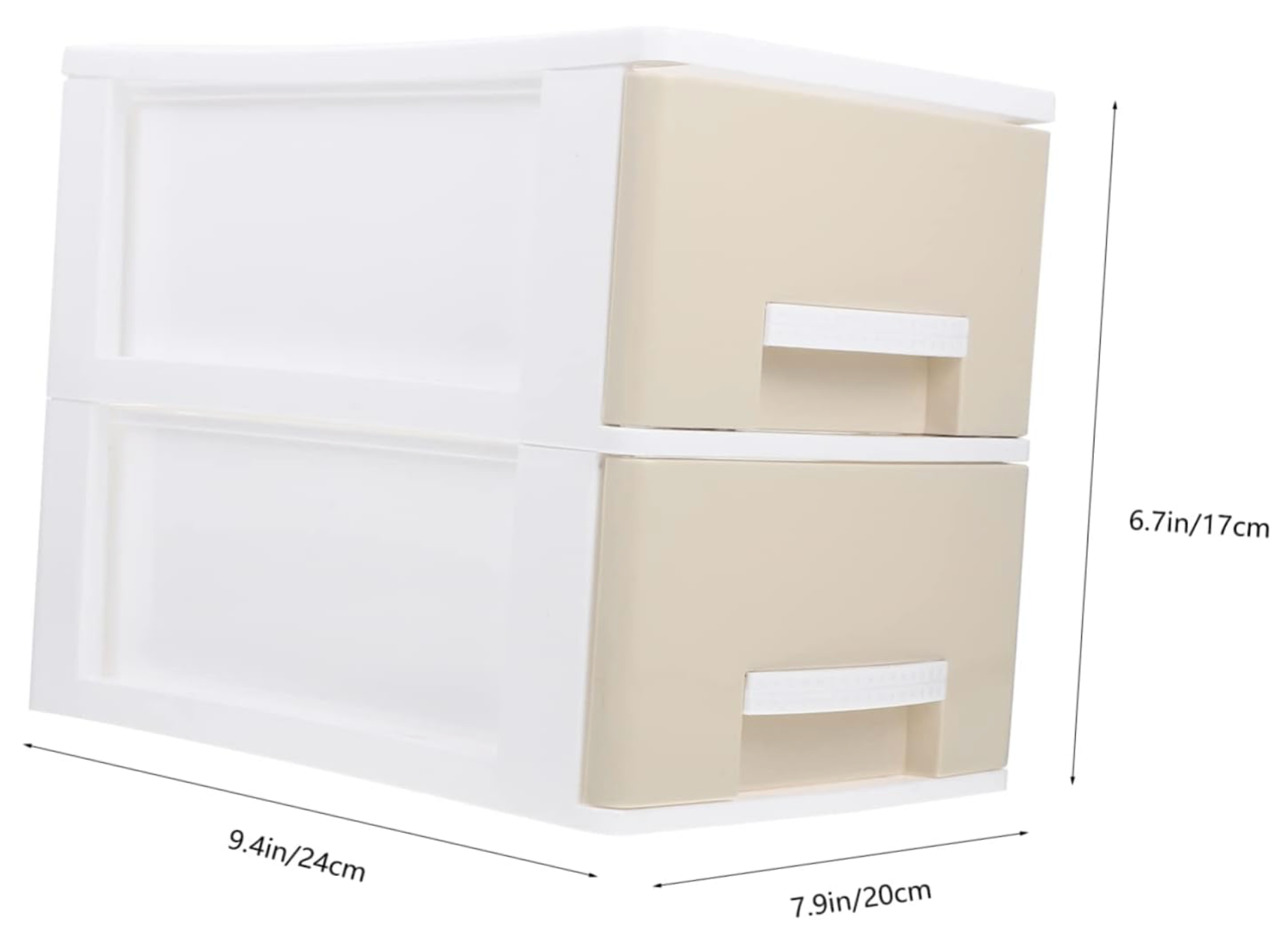 Plastikinė kreminė dėžutė su stalčiais