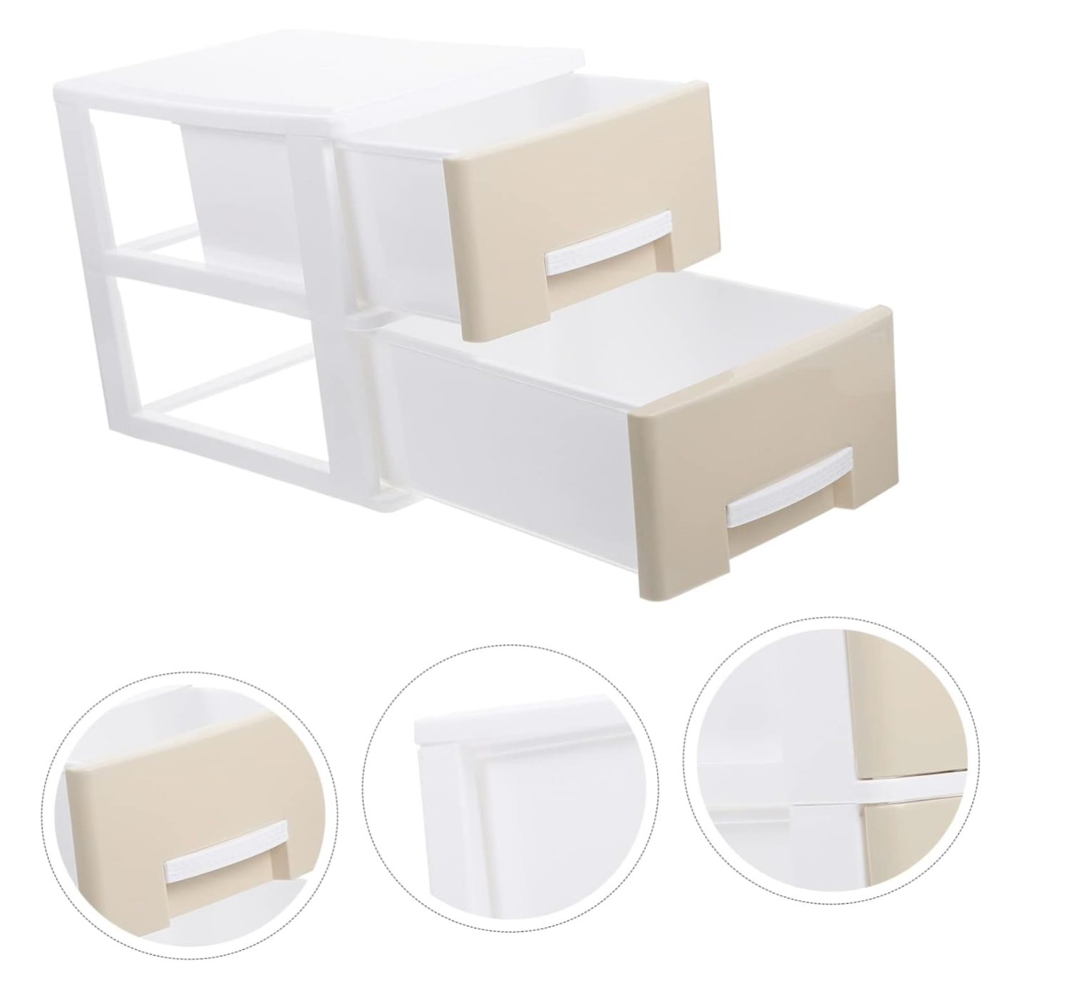 Plastikinė kreminė dėžutė su stalčiais