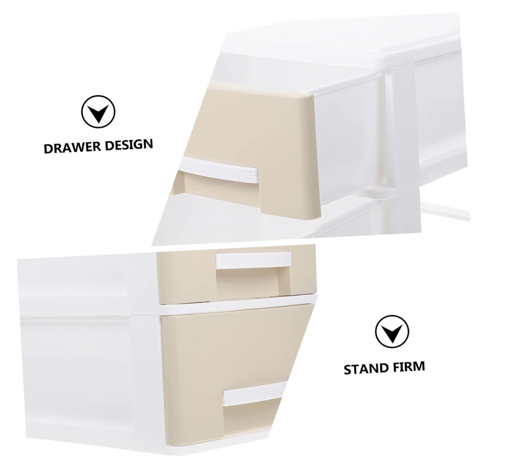 Plastikinė kreminė dėžutė su stalčiais