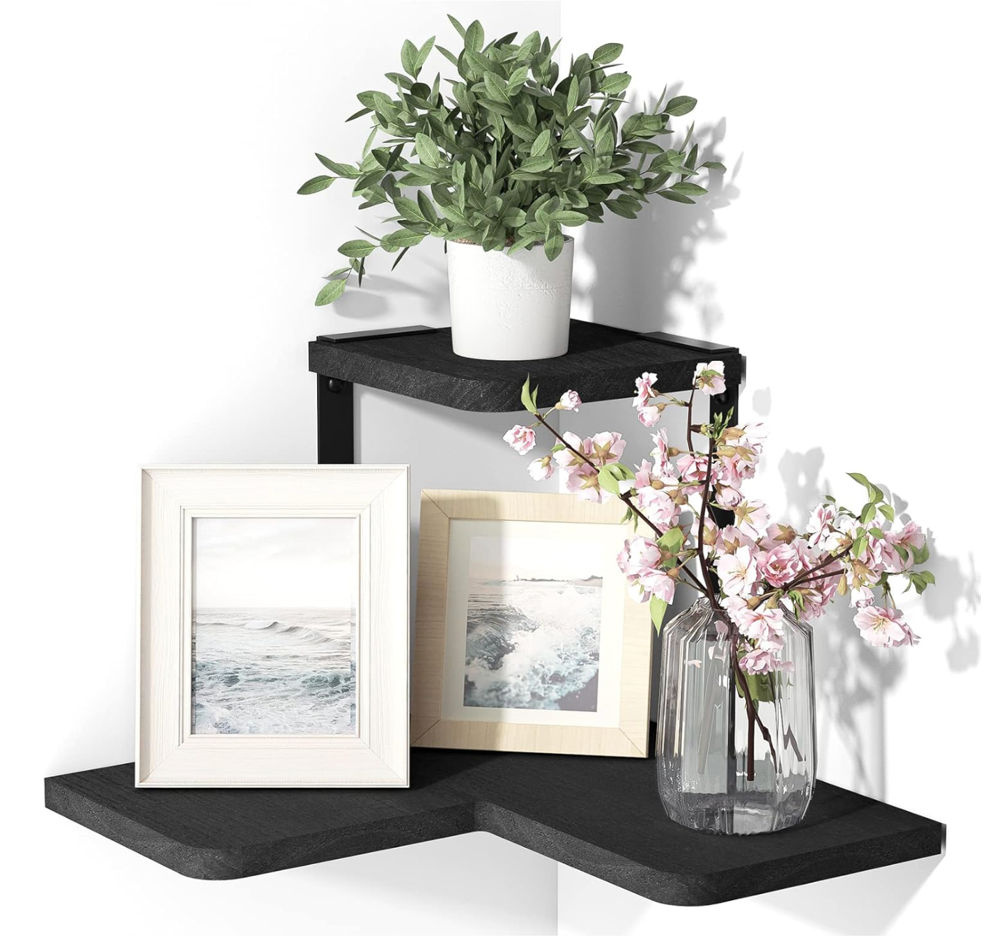 Pažeista prekė Juoda lentynėlė prie sienos