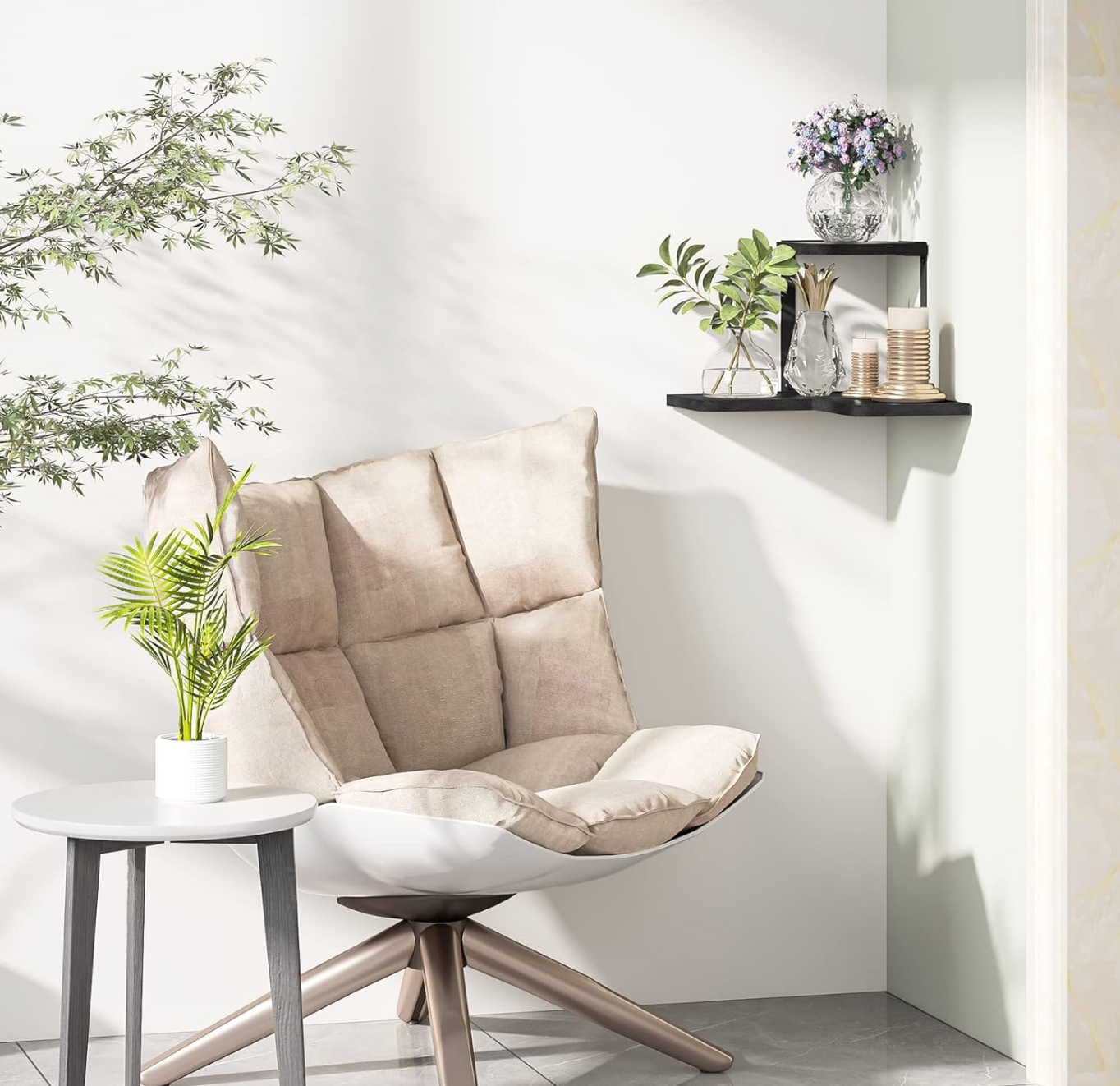 Pažeista prekė Juoda lentynėlė prie sienos