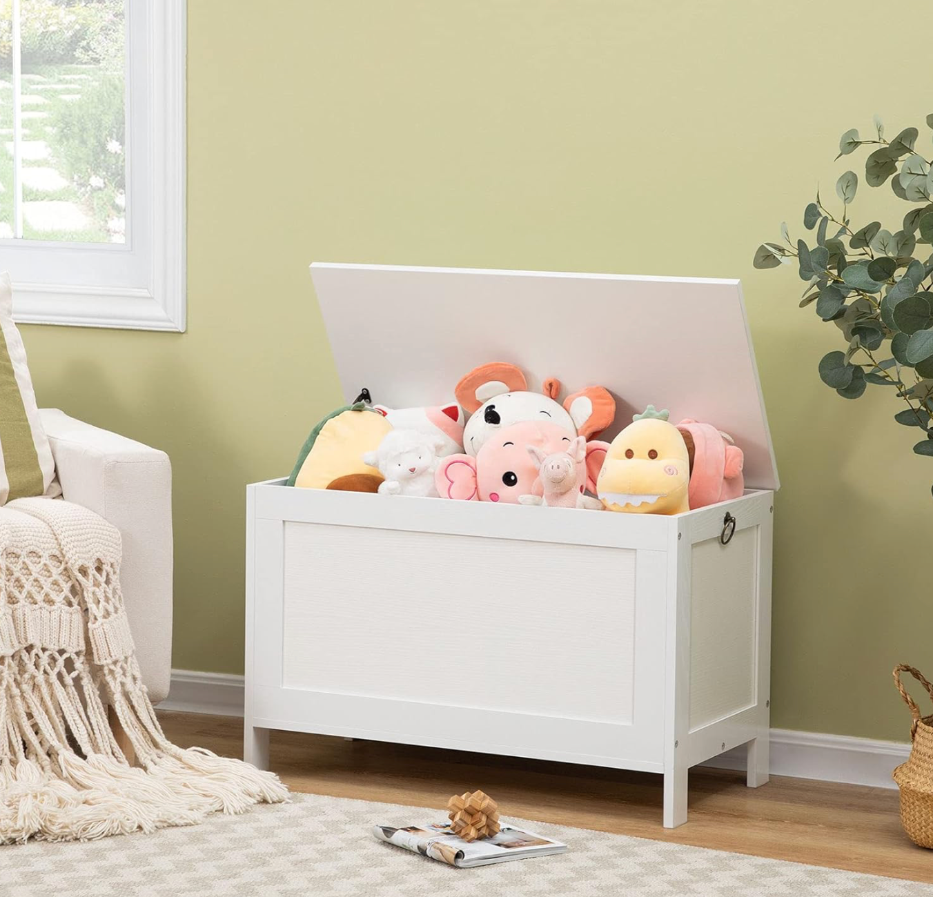 A15 Hoobro balto medžio daiktadėžė/ suoliukas