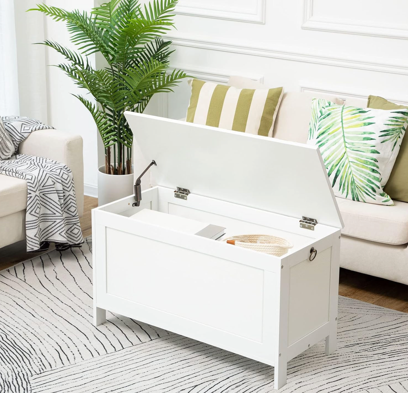 A15 Hoobro balto medžio daiktadėžė/ suoliukas