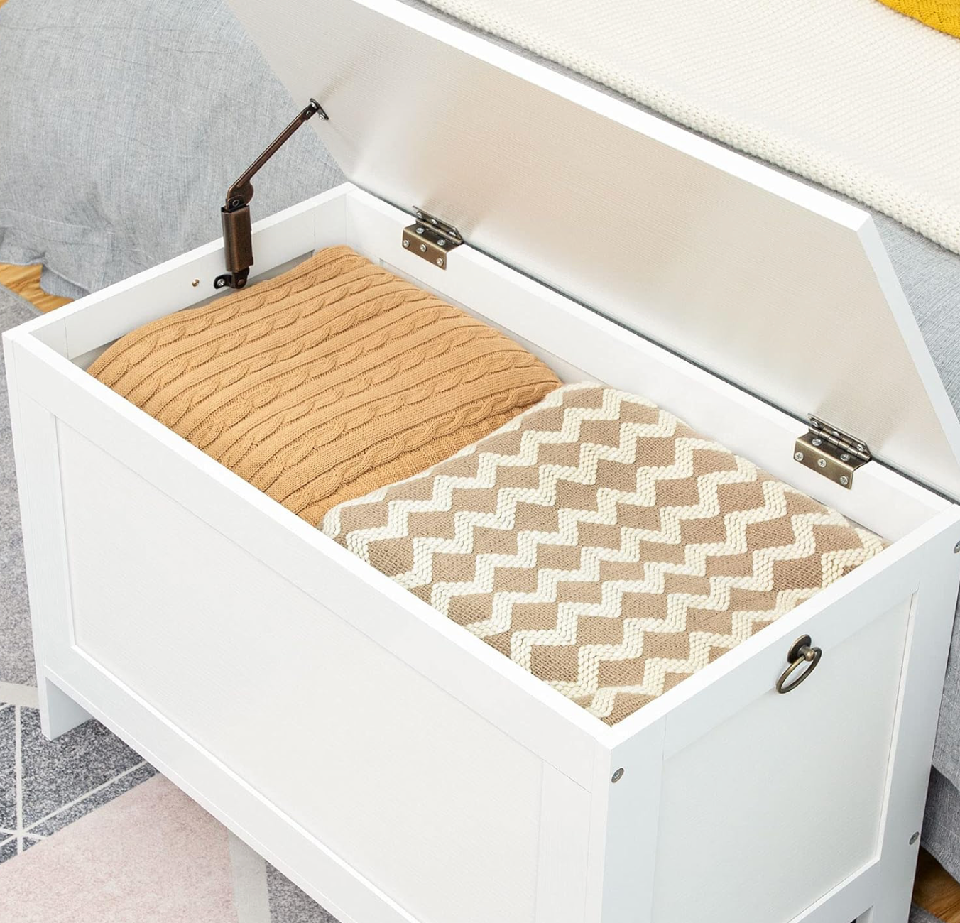 A15 Hoobro balto medžio daiktadėžė/ suoliukas