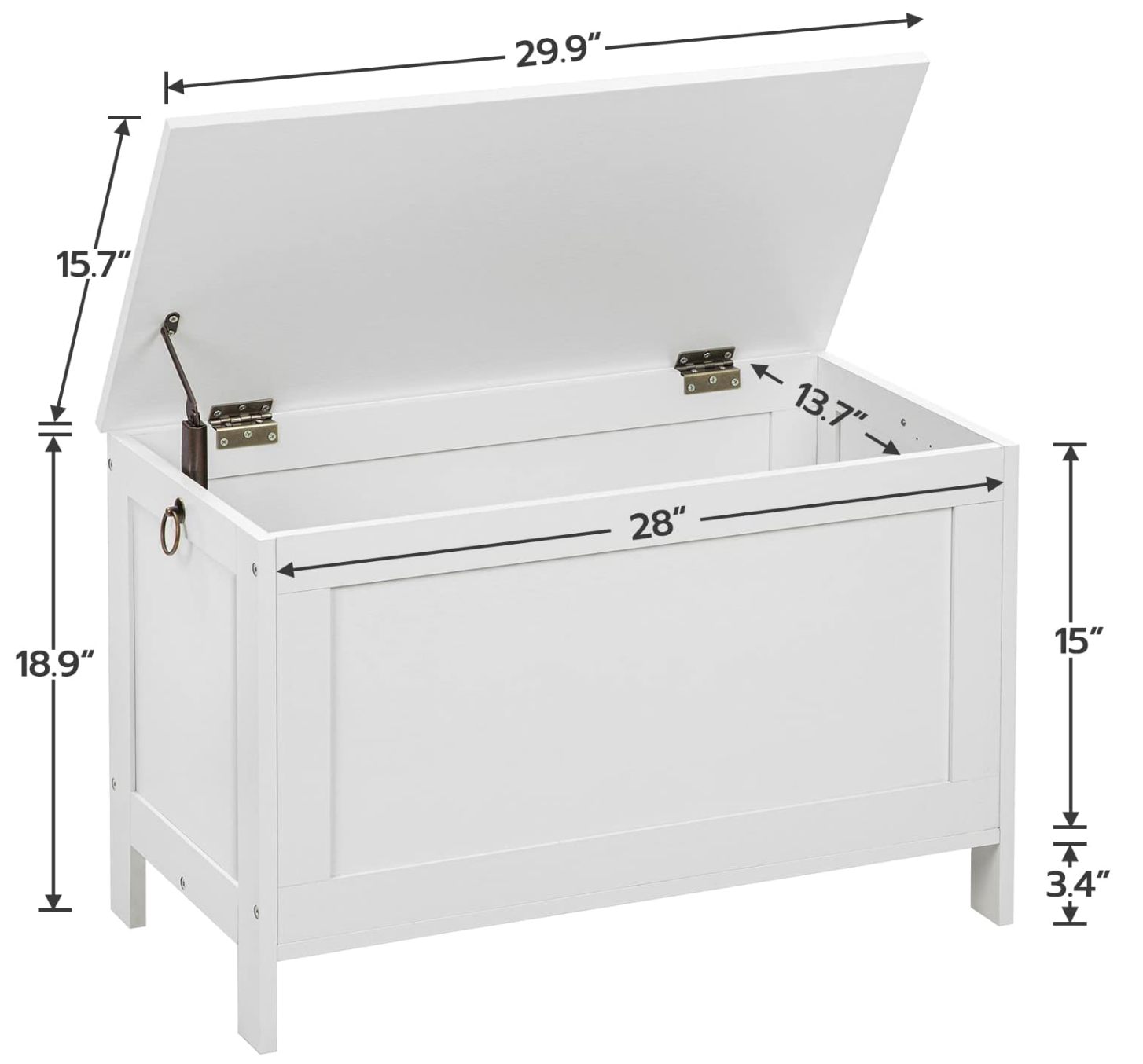 A15 Hoobro balto medžio daiktadėžė/ suoliukas